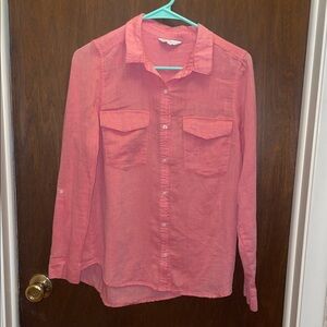 Bajee Collection size M pink lightweight cotton button-down shirt